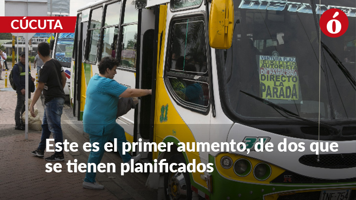 Pilas Desde hoy aumenta el pasaje del transporte público en Cúcuta y