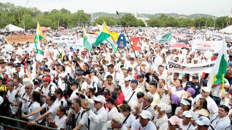 La Plaza de Banderas se llenó totalmente con todos los participantes de la marcha. / Foto: Cortesía de la Gobernación de Norte de Santander / La Opinión 