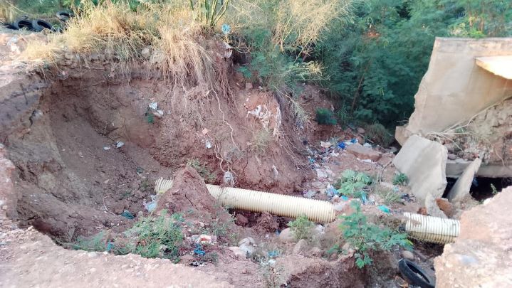 El hueco de la infraestructura tiene tres metros de diámetro. / Foto: Cortesía.