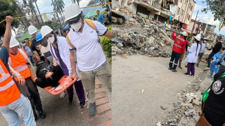 Además de atender a los damnificados, también ha brindado asistencia a rescatistas y voluntarios lesionados mientras removían escombros.