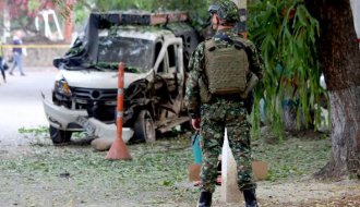 Atentado dinamitero en El Escobal: 4 policías y tres civiles heridos./Foto Carlos Ramírez