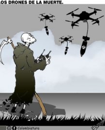 11-07-26 - Caricatura, Los drones de la muerte
