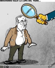 Caricatura, Timochenko bajo la lupa del tigre.
