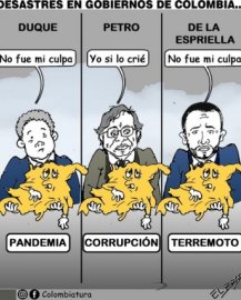 20-08-26 - Caricatura, Desastres en gobiernos de Colombia.