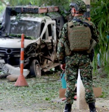 Atentado dinamitero en El Escobal: 4 policías y tres civiles heridos./Foto Carlos Ramírez