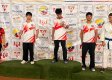 Josué Hernández (centro), oro, Jean Pierre Ropero (izq), plata y Luis Vargas dominaron la categoría de los 60 kilos.