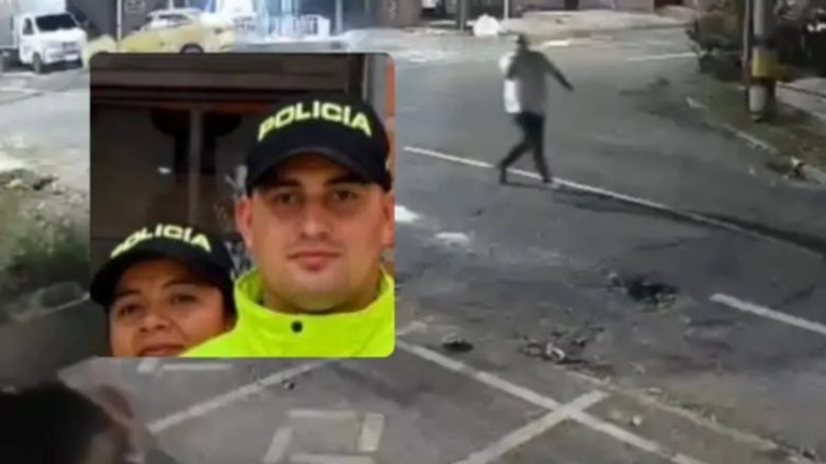 Policías asesinados en Medellín. Fotos: redes sociales - El Colombiano.