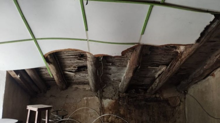 El desprendimiento de escombros de la cubierta del templo se agudizó con el terremoto del pasado lunes/Foto: Cortesía