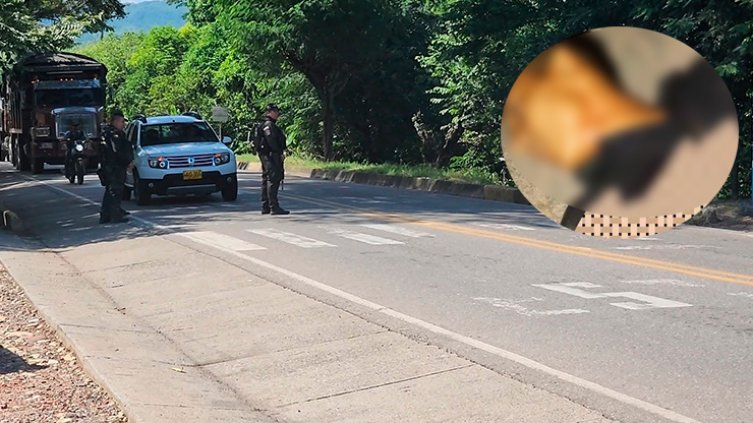 El cuerpo fue encontrado al margen de la vía que comunica a La Ye Astilleros, en El Zulia, con Tibú. / Foto: Cortesía