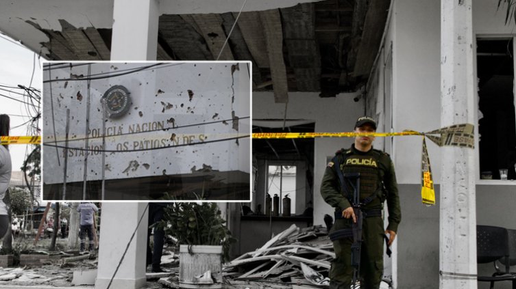 En imágenes: así quedó la estación de Policía de Los Patios tras el carro bomba. /La Opinión.
