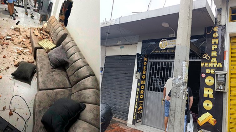 Los delincuentes rompieron una de las paredes perimetrales para ingresar al establecimiento.