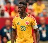 Dávinson Sánchez con la Selección Colombia. 