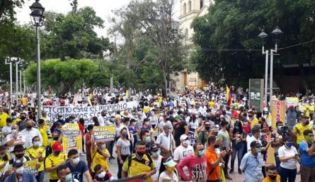 Multitudinarias fueron las marchas en Norte de Santander en contra de la reforma tributaria./FOTO: Alfredo Estévez