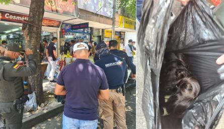A un hombre le hallaron 3 kilos de cabello, el cual le fue decomisado. / Foto: Policía