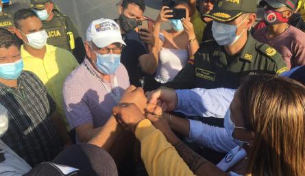 Los campesinos y demás habitantes de la zona habían bloqueado la vía que conecta a Cúcuta con el Catatumbo, en el marco del Paro Nacional, pidiendo al Gobierno Nacional, pidiendo que atiendan las necesidades que tienen, especialmente la rehabilitación de la carretera. / Foto: Alcaldía de Cúcuta
