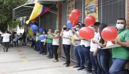 Plantón de peleteros por falta de insumos en Cúcuta./Foto: Alfredo Estévez - La Opinión