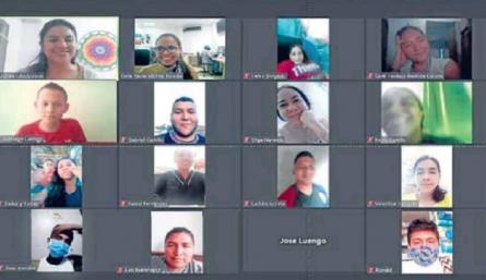 Un grupo de jóvenes que empezó el proceso de formación en el primer trimestre del año ahora lo consolida con un segundo ciclo de talleres./ Foto: Tomada de taller virtual