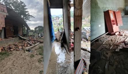 Este fue el panorama de las viviendas afectadas por la quebrada Tonchalá en la comuna 8 de Cúcuta./Fotos: cortesía