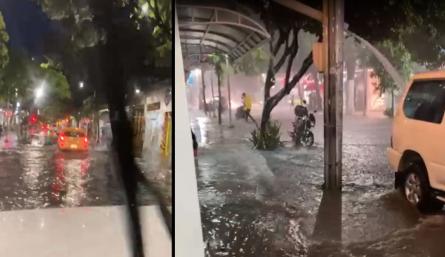 Centro inundado.