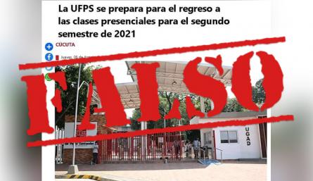 Noticia falsa sobre la UFPS.