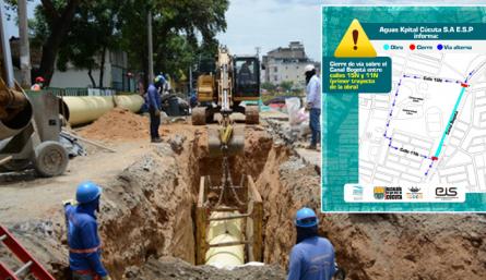 Aguas Kpital señaló que el macro proyecto tiene una inversión de 1.800 millones de pesos, con una longitud de 540 metros en tubería y una duración de las obras de tres meses. / Foto: La Opinión