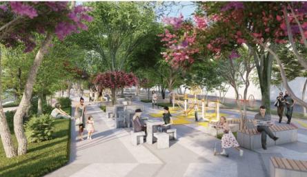 parque lineal en la avenida Kennedy./Foto cortesía