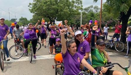 Mujeres cucuteñas pedalearon por sus derechos.