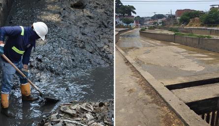 Sacaron 170 toneladas de basura del desarenador la Cabrera en Cúcuta./Foto: cortesía