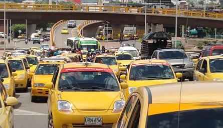 Bloqueos viales de taxis