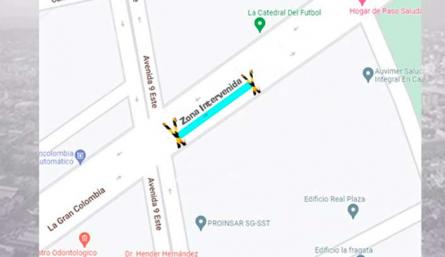 En este tramo de la avenida Gran Colombia se producirá el cierre vial./Foto cortesía