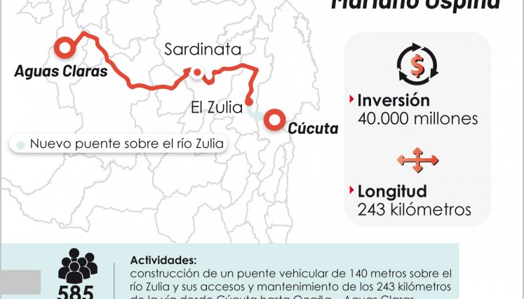 Mapa sobre el nuevo puente Mariano Ospina Pérez. / Gráfico: Karina Rodríguez