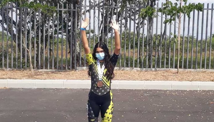 Angie Gabriela Castro, patinadora cucuteña de la categoría transición. 