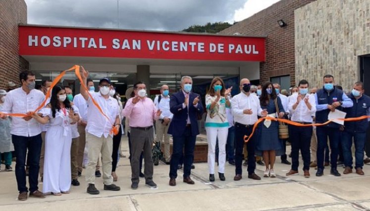 Duque entrega el Hospital San Vicente de Paúl en Gramalote./FOTO: Cortesía