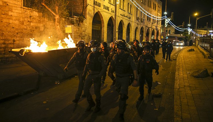 Disturbios en Jerusalén. Foto: AFP