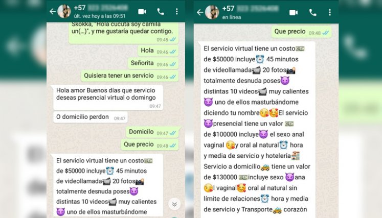 a través de cuentas falsas creadas en sitios web como Mileroticos y Sokkaka, las más usadas en Norte de Santander y en Colombia, los delincuentes vienen atentando contra la moralidad de los incautos, quienes prefieren no denunciar y pagar la extorsión ante las reiteradas presiones, pues su buena imagen y dignidad está en juego.