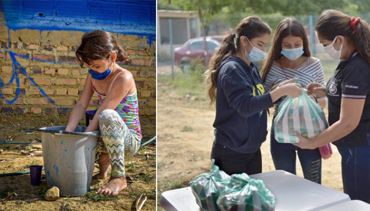 Niños y niñas aprendieron teoría a través de una aplicación práctica del arte. La alianza con patrocinadores permitió ayudar a la comunidad. / Foto: Cortesía