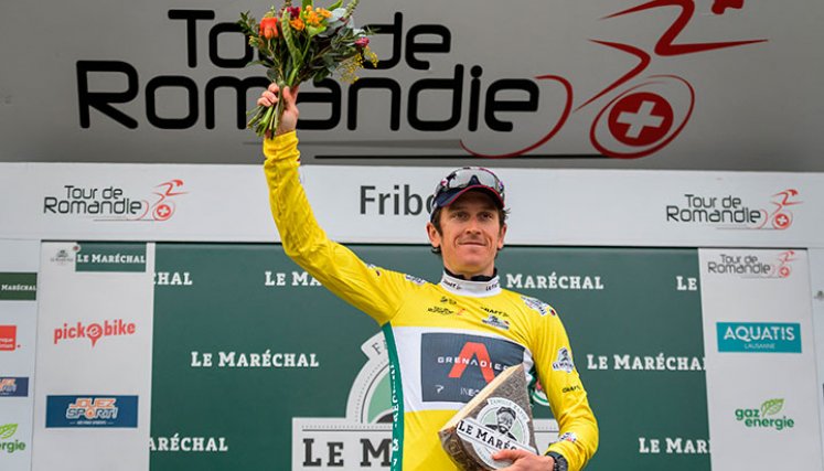 Geraint Thomas fue el campeón de en Romandía. 