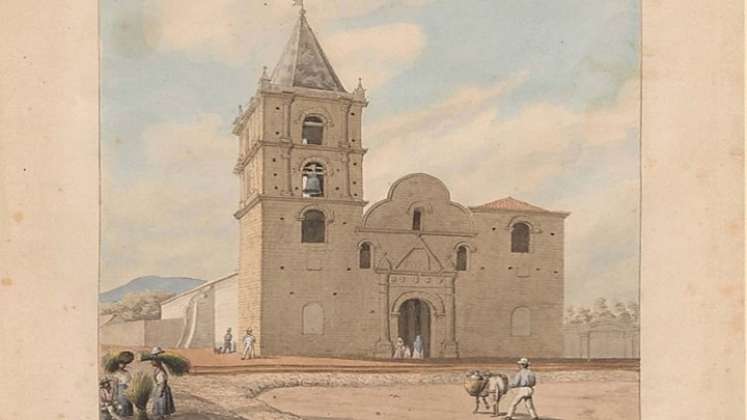 La única fotografía que existe del original Templo Histórico es de una pintura de Carmelo Fernández, del siglo XIX./Foto: archivo