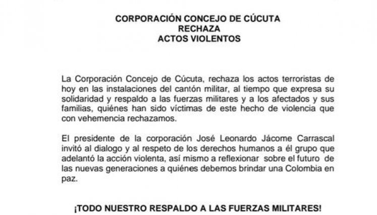 Comunicado del Concejo de Cúcuta