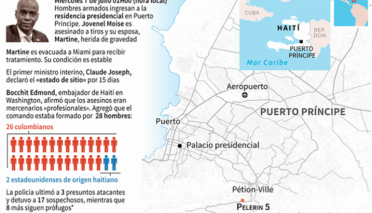 La “planeación del homicidio” se hizo en 32 días, de acuerdo a una infografía compartida a la prensa. / AFP