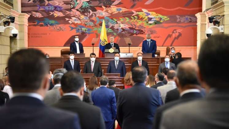 El presidente Iván Duque en la instalación de las sesiones del Congreso. /Foto Colprensa