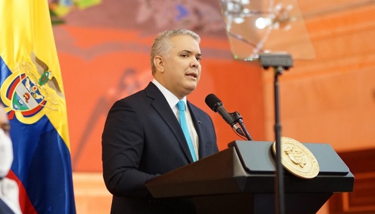 El presidente Iván Duque en la instalación de las sesiones del Congreso. /Foto Colprensa