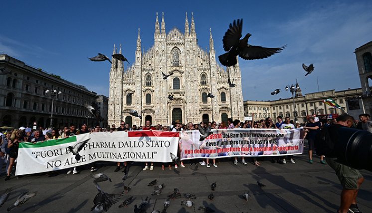 Protestas en Italia.