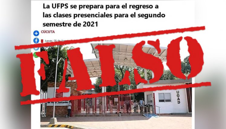 Noticia falsa sobre la UFPS.