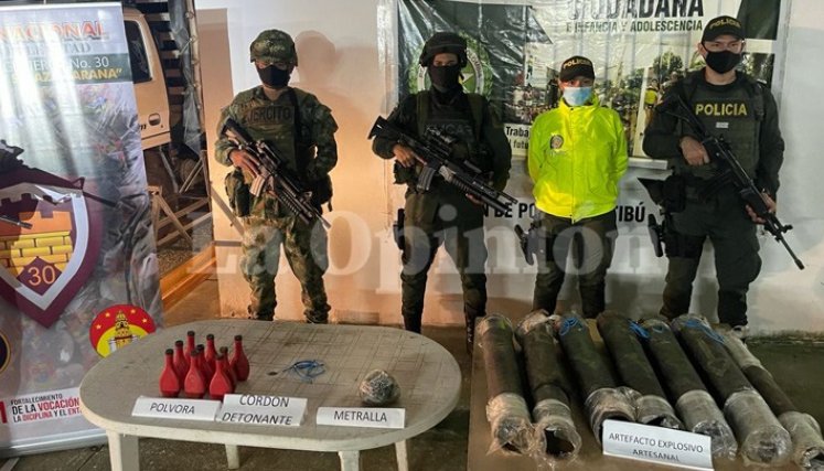 la Policía de Norte de Santander incautó en zona rural de Tibú  material de guerra 