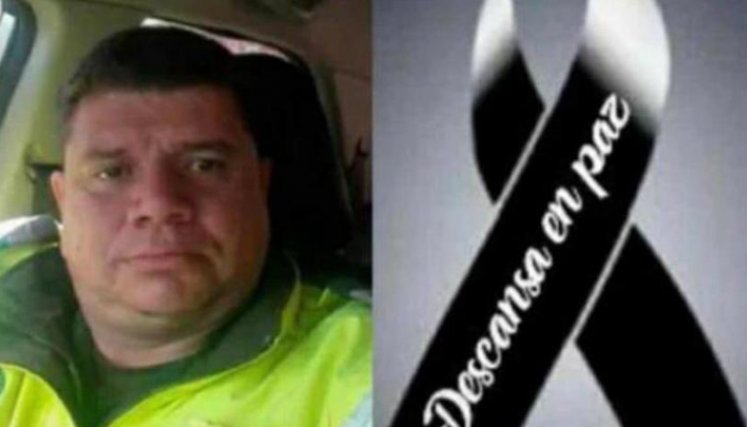 El patrullero Humberto Sabogal murió por impacto de bala. / Foto: Twitter