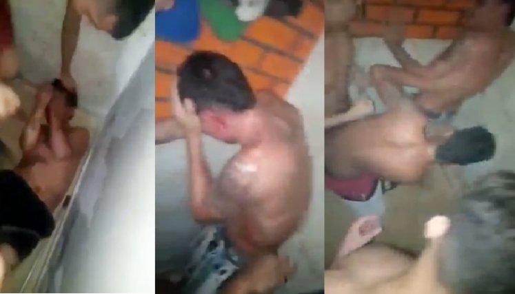 Pelea dentro de la estación Centro de la Policía.