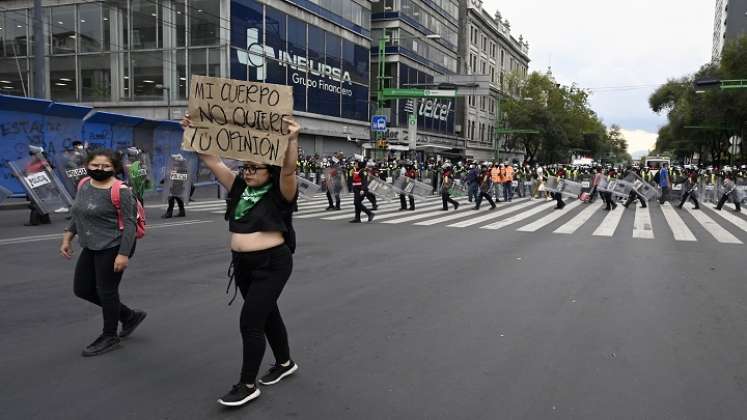 La manifestación se produjo luego de que el pasado 7 de septiembre la Suprema Corte declarara inconstitucional castigar el aborto./AFP