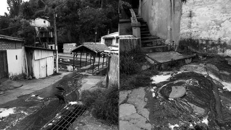 Por las tapas salió agua con sangre que corrió por la calle y el puente de Chíchira. / Foto: Cortesía / La Opinión