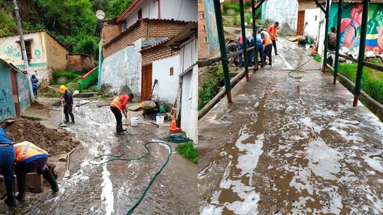 Empopamplona le hizo aseo al sector contaminado. Foto: Cortesía/La Opinión.